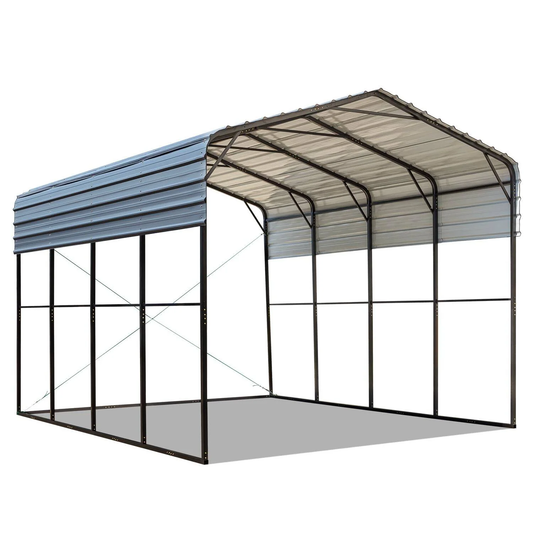 14×20 FT RV Metal Carport, 14 FT Peak High, 2x2 Inch Galvanized Steel Frame