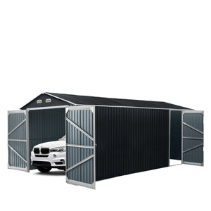 Single-Car Metal Garage Shed