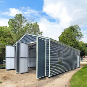 Double-Car Metal Garage Shed