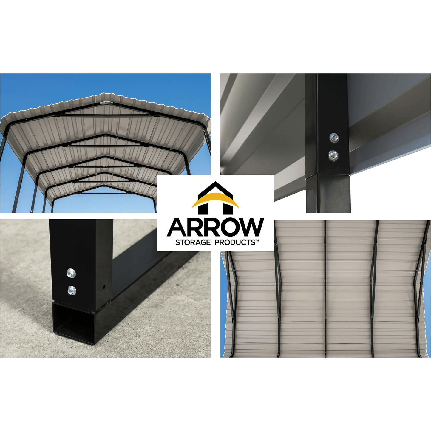 14×29 FT RV Metal Carport Kit, 14 FT Peak High, 2x3 Inch Galvanized Steel Frame