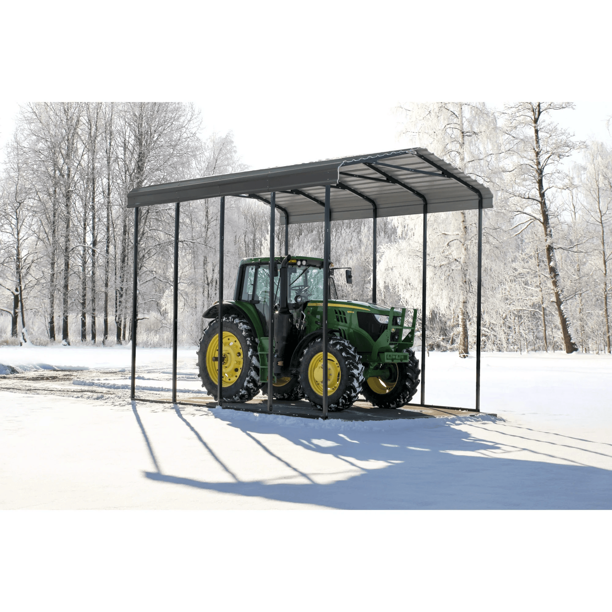 14×20 FT RV Metal Carport Kit, 14 FT Peak High, 2x3 Inch Galvanized Steel Frame