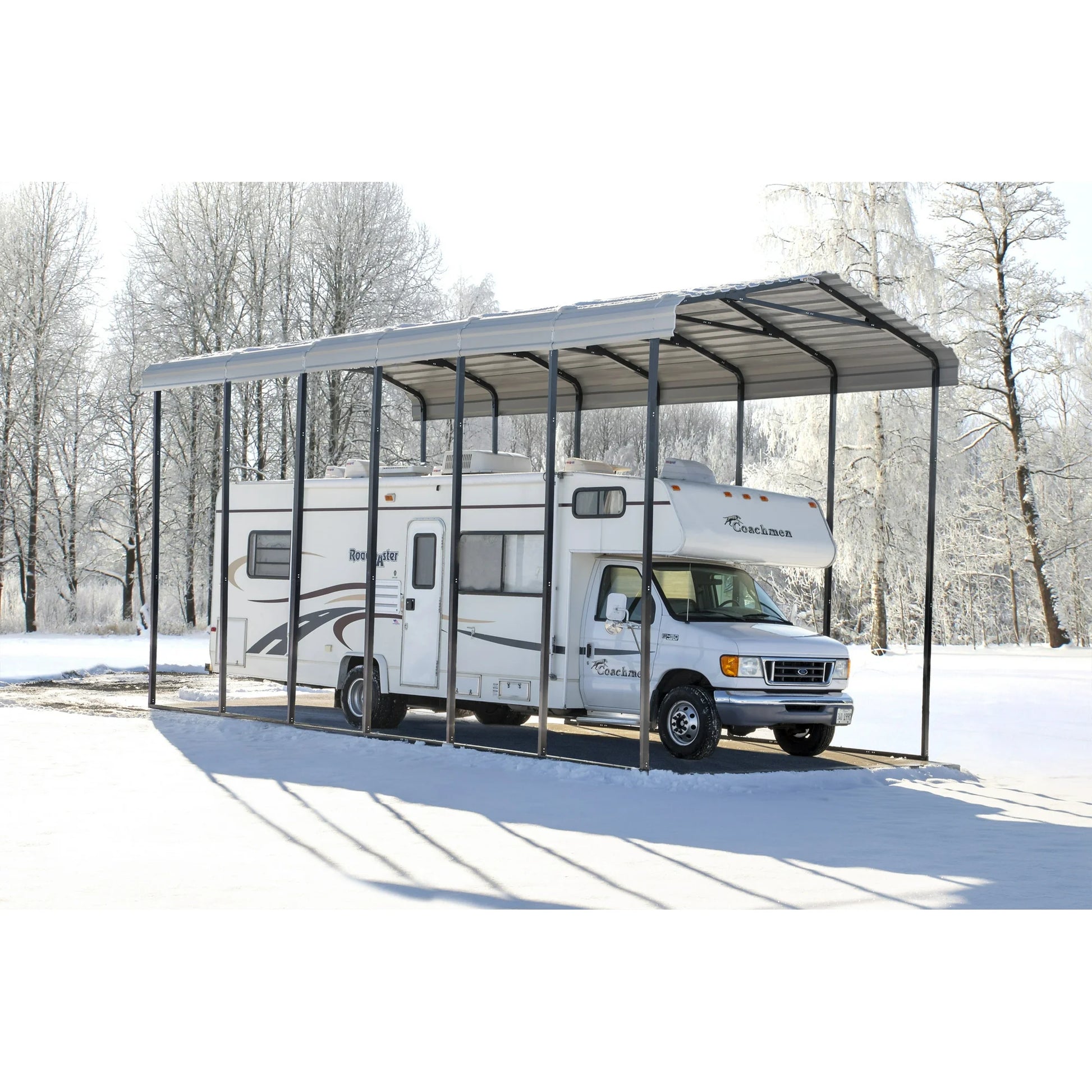 14×29 FT RV Metal Carport Kit, 14 FT Peak High, 2x3 Inch Galvanized Steel Frame