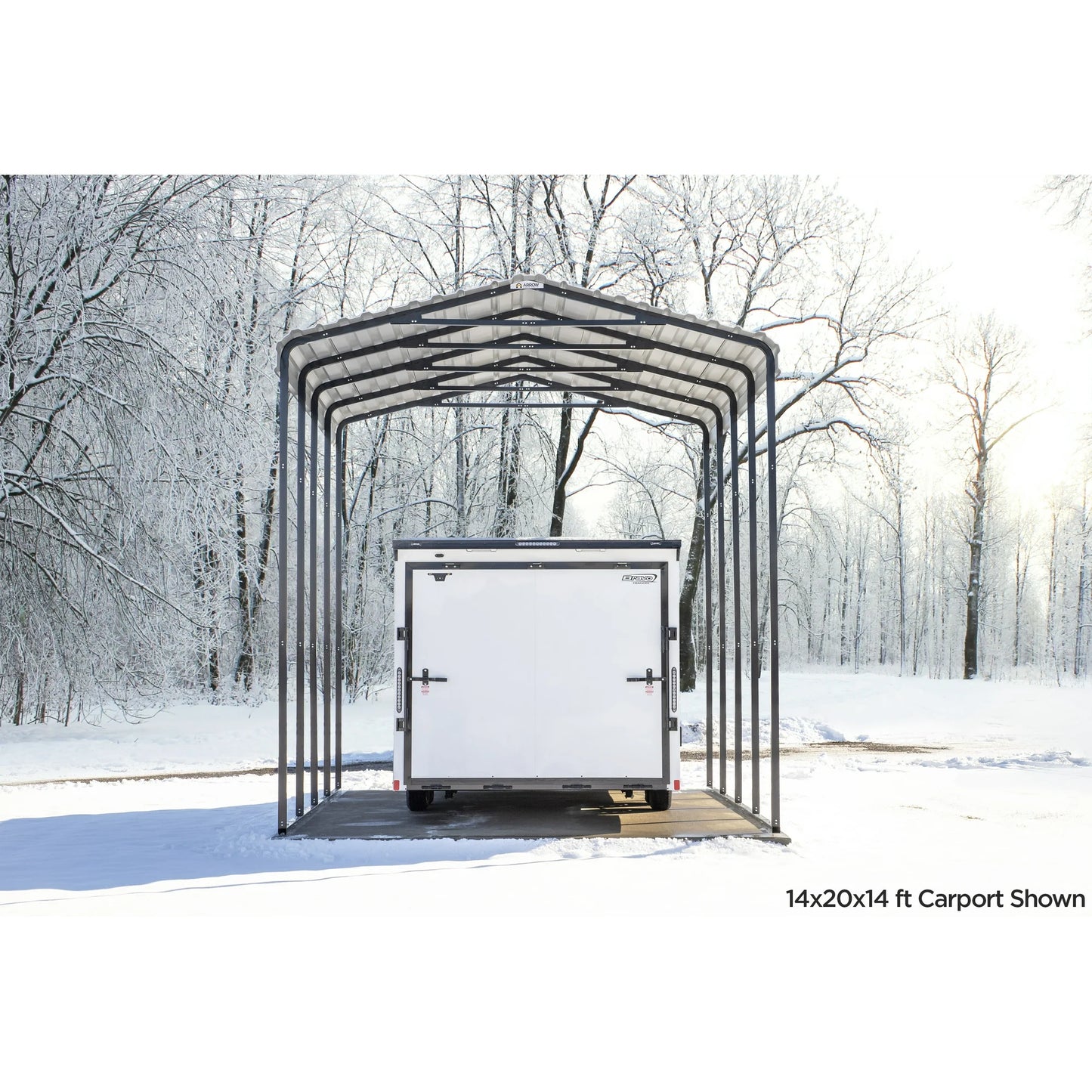 14×29 FT RV Metal Carport Kit, 14 FT Peak High, 2x3 Inch Galvanized Steel Frame