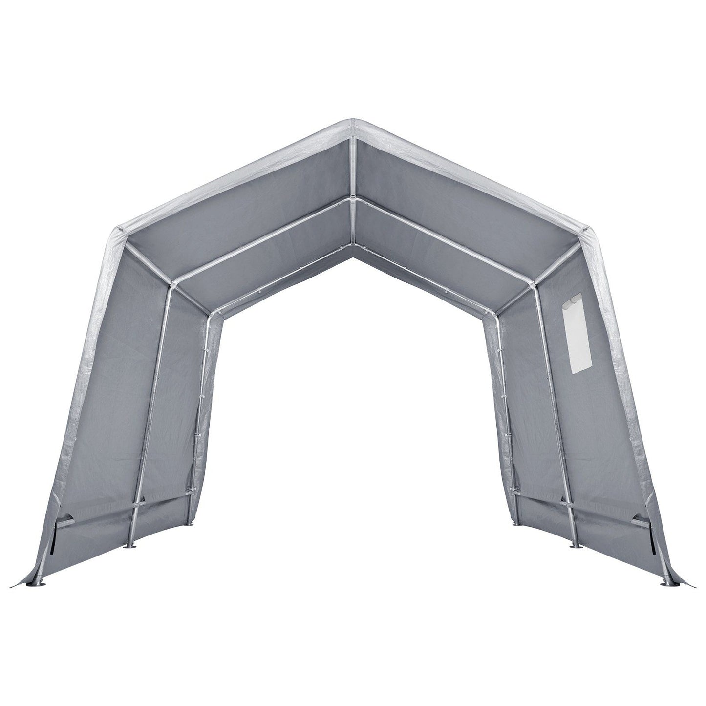 7x12 FT Fabric Carport, 8.46 oz Fabric, 7.36 FT Peak Height, Gray