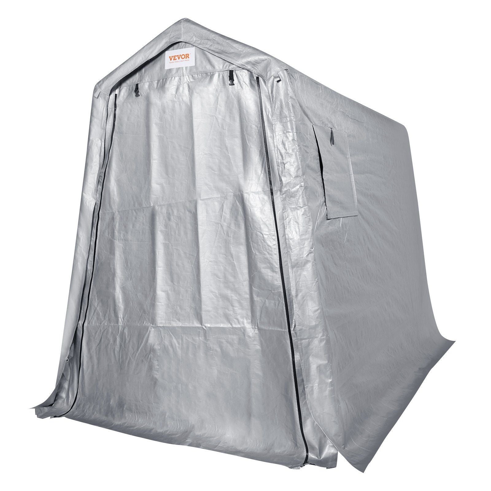6x8 FT Fabric Carport, 8.46 oz Fabric, 7 FT Peak Height, Gray