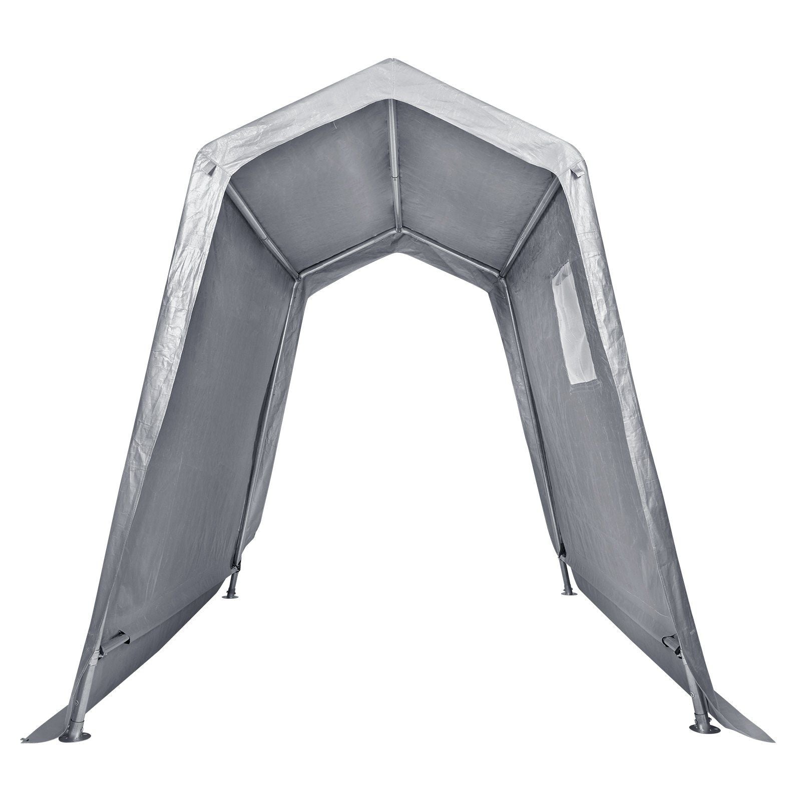 6x8 FT Fabric Carport, 8.46 oz Fabric, 7 FT Peak Height, Gray